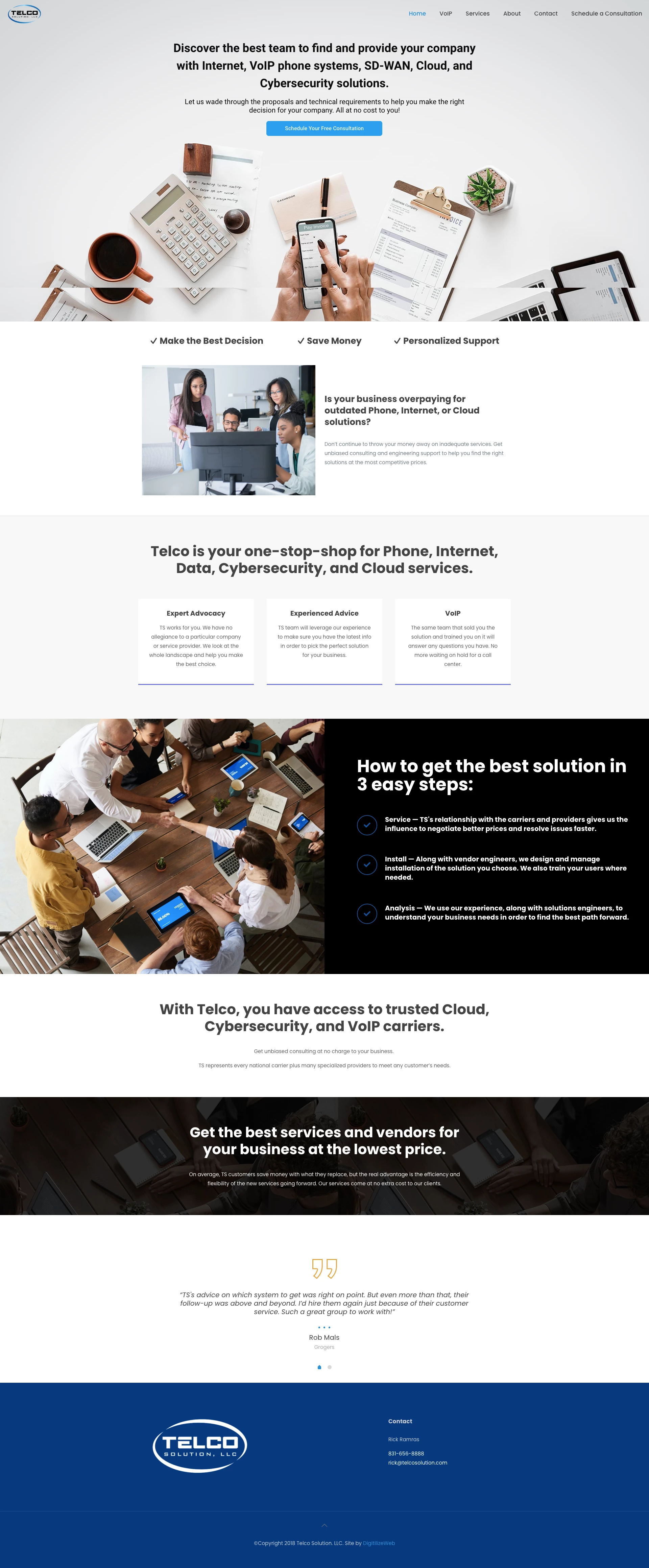 Telco Solutions - Website Design with Wordpress