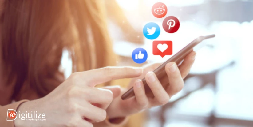 Buttons for sharing content on social media