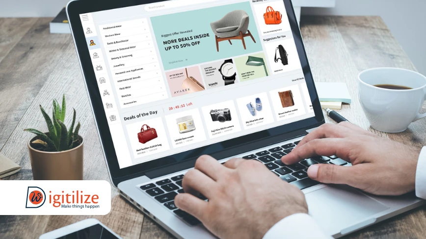 User browsing a modern eCommerce website designed by DigitilizeWeb